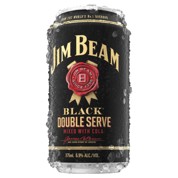 JIM BEAM BLACK 6.9% DOUBLE SERVE CAN 4PK : 375 ml